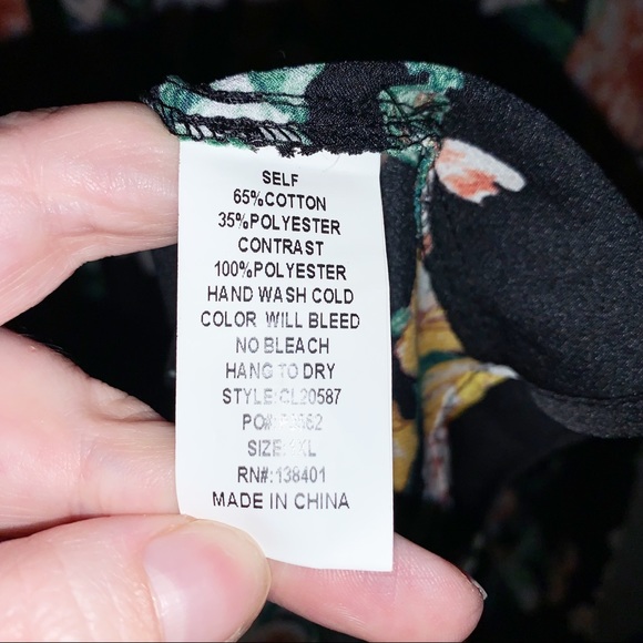 NWT Love Plus Size Kimono Floral Black Open Never Worn 1X - Picture 7 of 7